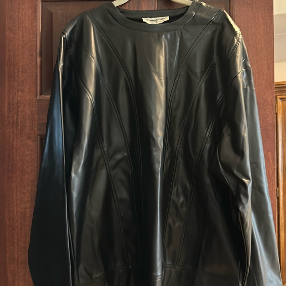 The Giving Movement faux leather thin sweatshirt